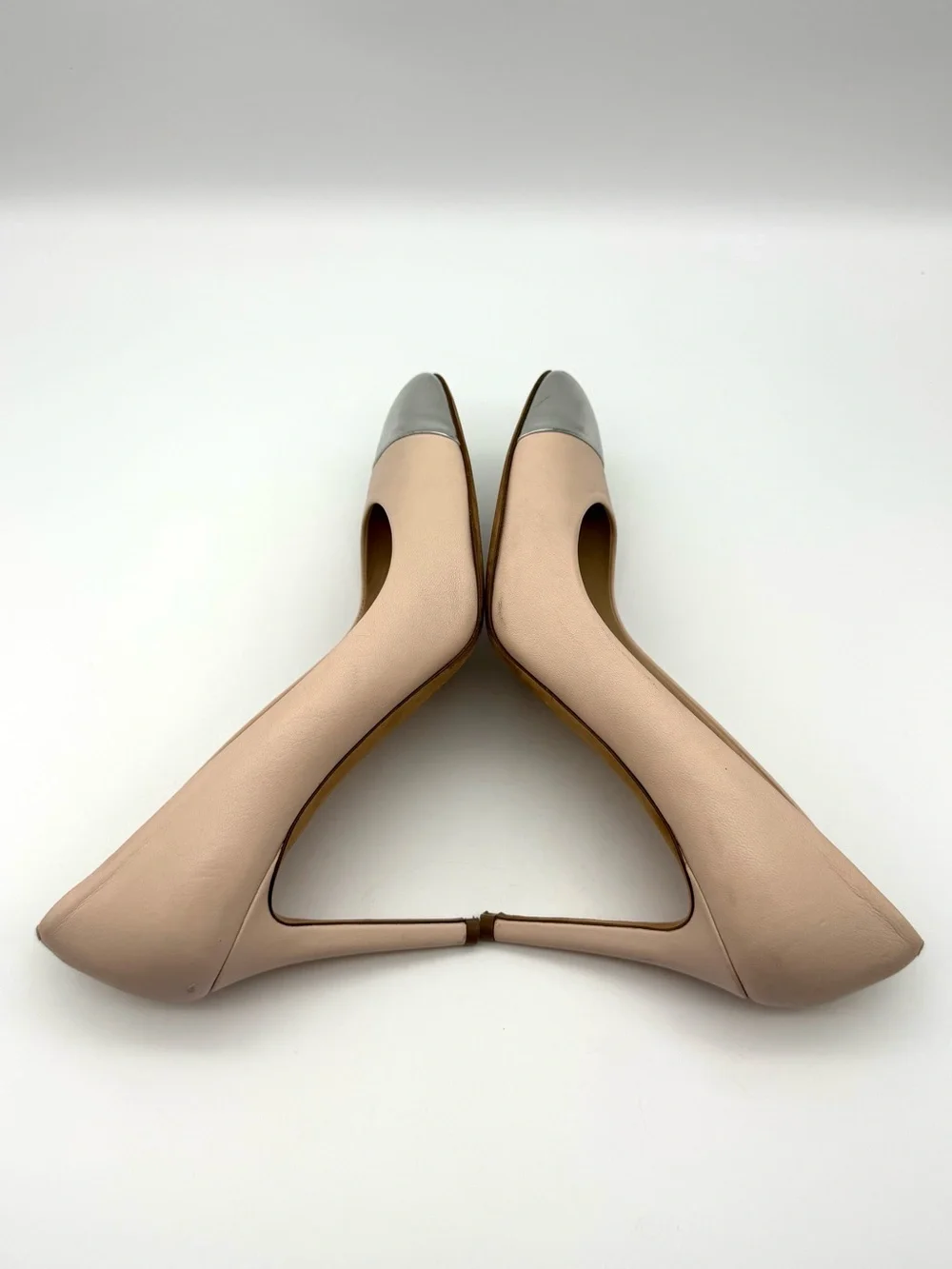 J.Crew Sloane Cap Toe Pump Heel Blush Pink Metallic 9.5
